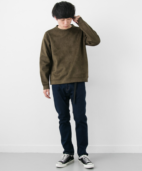 ITEMS URBANRESEARCH(アイテムズ アーバンリサーチ)の「フェイクスエードクルーネック(Tシャツ/カットソー・メンズ・ベージュ/グレー/カーキ/ボルドー・40/38)」の7枚目の写真