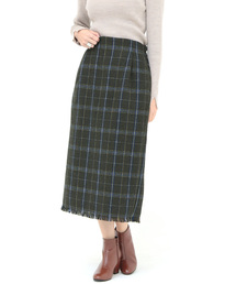 SESTO | オーバーチェックフリンジタイトスカート(スカート)