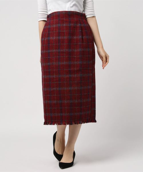 SESTO（セスト）の「オーバーチェックフリンジタイトスカート（スカート・レディース・ホワイト/レッド/カーキ・M）」の16枚目の写真