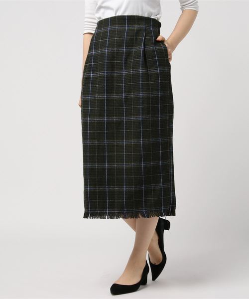 SESTO（セスト）の「オーバーチェックフリンジタイトスカート（スカート・レディース・ホワイト/レッド/カーキ・M）」の15枚目の写真