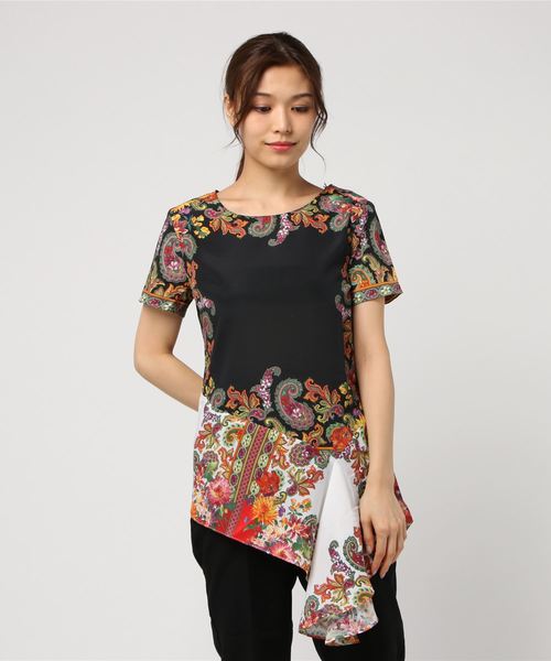 Desigual(デシグアル)の「インド アシンメトリー ブラウス TATIANA(Tシャツ/カットソー・レディース・オレンジ・2L/SS/S/M/L)」の13枚目の写真