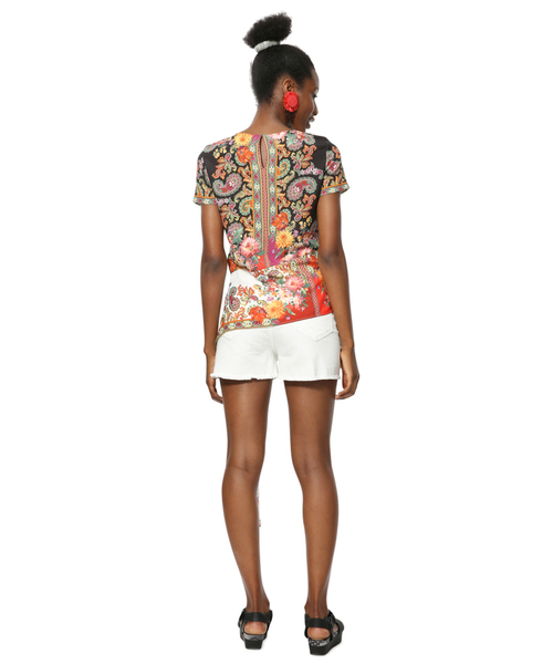 Desigual(デシグアル)の「インド アシンメトリー ブラウス TATIANA(Tシャツ/カットソー・レディース・オレンジ・2L/SS/S/M/L)」の4枚目の写真