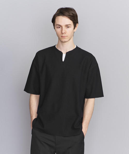blurhms(ブラームス)の「<blurhms> OVER NECK SS/Tシャツ(Tシャツ/カットソー・メンズ・ブラック/オリーブ/ホワイト・3/2)」の2枚目の写真