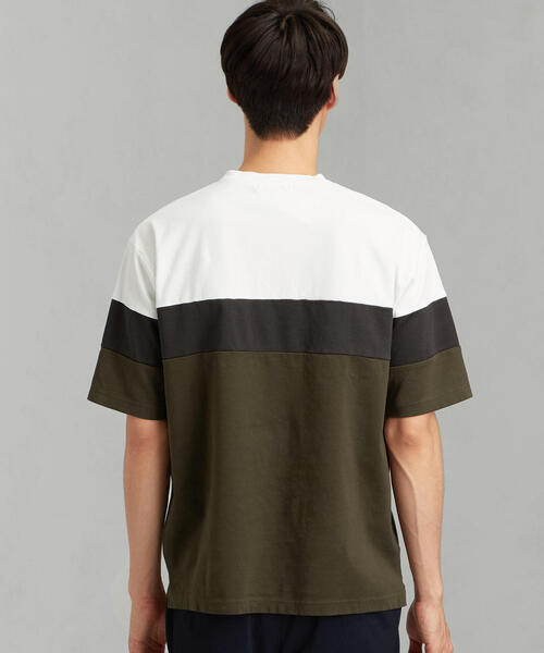 green label relaxing（グリーンレーベルリラクシング）の「CM ポンチ パネルシーム クルーネック SS 半袖 カットソー（Tシャツ/カットソー・メンズ・ベージュ/グレー/オリーブ・LARGE/SMALL/MEDIUM/X-LARGE）」の4枚目の写真