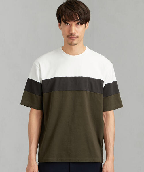 green label relaxing（グリーンレーベルリラクシング）の「CM ポンチ パネルシーム クルーネック SS 半袖 カットソー（Tシャツ/カットソー・メンズ・ベージュ/グレー/オリーブ・LARGE/SMALL/MEDIUM/X-LARGE）」の15枚目の写真