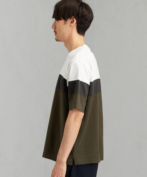 green label relaxing（グリーンレーベルリラクシング）の「CM ポンチ パネルシーム クルーネック SS 半袖 カットソー（Tシャツ/カットソー・メンズ・ベージュ/グレー/オリーブ・LARGE/SMALL/MEDIUM/X-LARGE）」の9枚目の写真