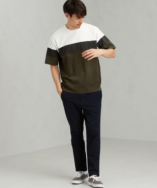 green label relaxing（グリーンレーベルリラクシング）の「CM ポンチ パネルシーム クルーネック SS 半袖 カットソー（Tシャツ/カットソー・メンズ・ベージュ/グレー/オリーブ・LARGE/SMALL/MEDIUM/X-LARGE）」の10枚目の写真