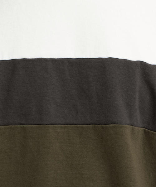 green label relaxing（グリーンレーベルリラクシング）の「CM ポンチ パネルシーム クルーネック SS 半袖 カットソー（Tシャツ/カットソー・メンズ・ベージュ/グレー/オリーブ・LARGE/SMALL/MEDIUM/X-LARGE）」の6枚目の写真