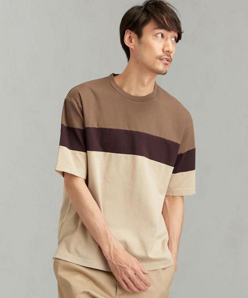 green label relaxing（グリーンレーベルリラクシング）の「CM ポンチ パネルシーム クルーネック SS 半袖 カットソー（Tシャツ/カットソー・メンズ・ベージュ/グレー/オリーブ・LARGE/SMALL/MEDIUM/X-LARGE）」の8枚目の写真
