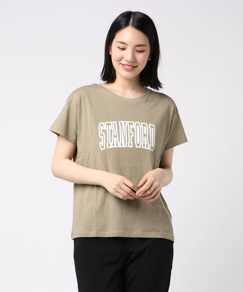 Samansa Mos2 blue（サマンサモスモスブルー）の「STANFORDＴシャツ（Tシャツ/カットソー・レディース・グレー/ベージュ/ライトベージュ/ブルー・ﾌﾘ-）」の2枚目の写真