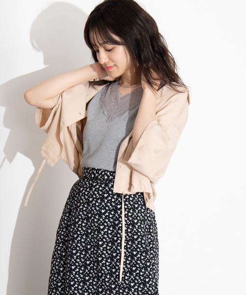 WEGO（ウィゴー）の「WEGO/2WAYレースキャミソール（キャミソール・レディース・ブラック/ピンク/グリーン/ベージュ/杢グレー/ホワイト/ライトブラウン・FREE）」の4枚目の写真