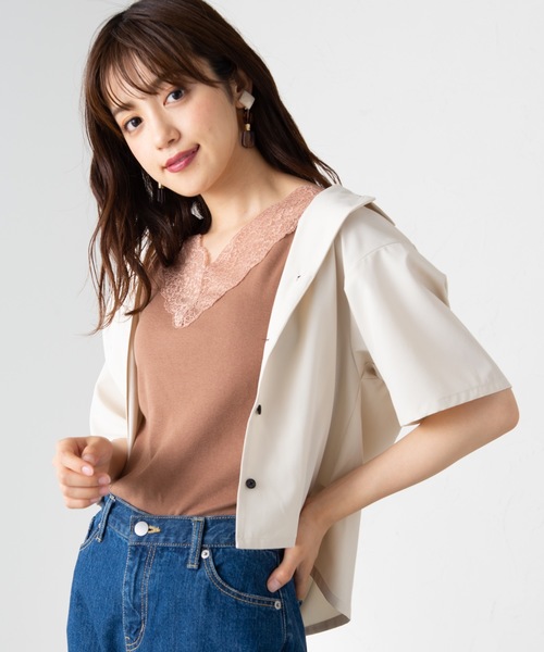 WEGO（ウィゴー）の「WEGO/2WAYレースキャミソール（キャミソール・レディース・ブラック/ピンク/グリーン/ベージュ/杢グレー/ホワイト/ライトブラウン・FREE）」の5枚目の写真