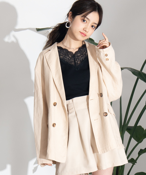 WEGO（ウィゴー）の「WEGO/2WAYレースキャミソール（キャミソール・レディース・ブラック/ピンク/グリーン/ベージュ/杢グレー/ホワイト/ライトブラウン・FREE）」の3枚目の写真