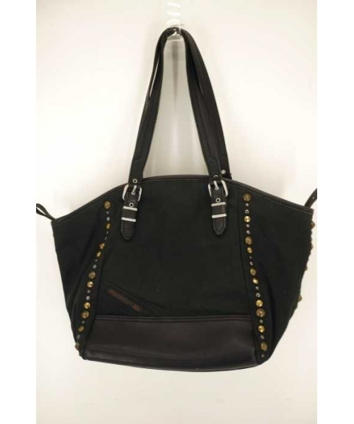 DIESEL スタッズ トートバッグ DIESEL ディーゼル デニムトートバッグ レザー スタッズ インディゴ 黒