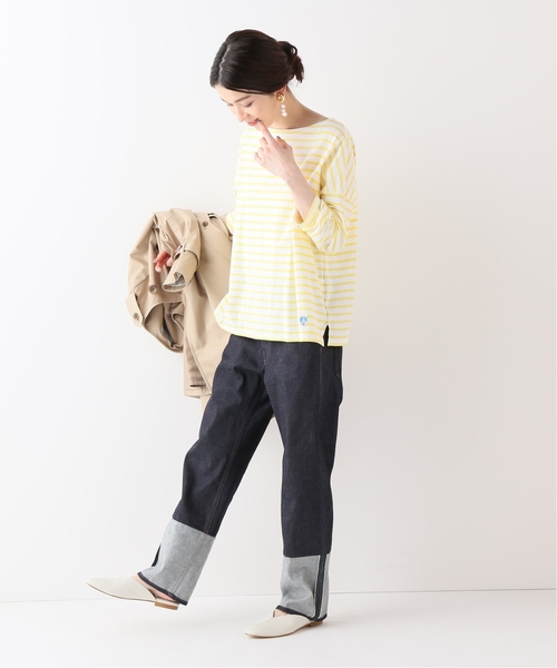 SLOBE IENA（スローブイエナ）の「TRADITIONAL WEATHERWEAR BI COLOR デニムパンツ（デニムパンツ・レディース・ネイビー・FREE）」の6枚目の写真