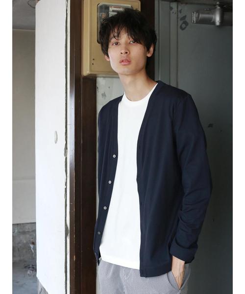 CRAFT STANDARD BOUTIQUE(クラフトスタンダードブティック)の「Vネックカットカーディガン○(カーディガン/ボレロ・メンズ・カーキ/ブルー/ネイビー/グレー系その他・M/LL/L)」の3枚目の写真