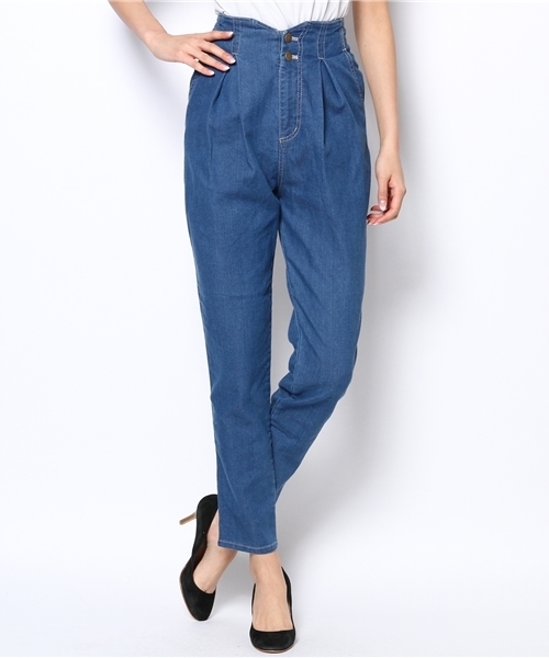 Chico（チコ）の「デニムハイウエストロングPT（その他パンツ・レディース・ホワイト/ネイビー/ブルー・FREE）」の5枚目の写真