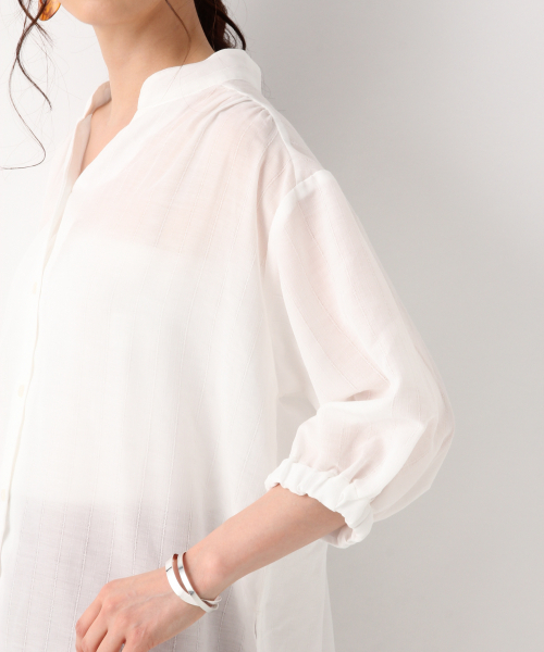 GLOBAL WORK（グローバルワーク）の「スキッパースリットチュニック/840721（シャツ/ブラウス・レディース・ホワイト/ライトグリーン/オレンジ系その他/ライトベージュ・FREE）」の13枚目の写真