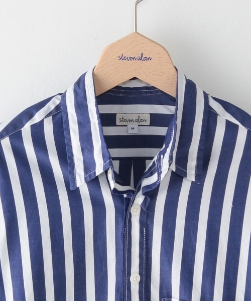 BEAUTY&YOUTH UNITED ARROWS(ビューティーアンドユースユナイテッドアローズ)の「<steven alan>100/2 BIG/ST RV/SM RG/シャツ◆(シャツ/ブラウス・メンズ・ネイビー・X-LARGE/SMALL/MEDIUM/LARGE)」の3枚目の写真