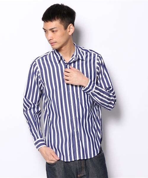 BEAUTY&YOUTH UNITED ARROWS(ビューティーアンドユースユナイテッドアローズ)の「<steven alan>100/2 BIG/ST RV/SM RG/シャツ◆(シャツ/ブラウス・メンズ・ネイビー・X-LARGE/SMALL/MEDIUM/LARGE)」の7枚目の写真