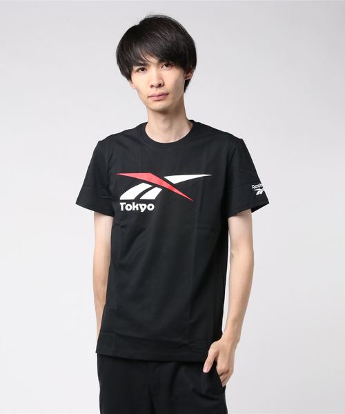 Reebok(リーボック)の「ショートスリーブ Tシャツ / SS TEE(Tシャツ/カットソー・メンズ・ホワイト/ブラック・LARGE/XXX-LARGE/XXXX-LARGE/X-LARGE/XX-LARGE/SMALL/MEDIUM)」の1枚目の写真