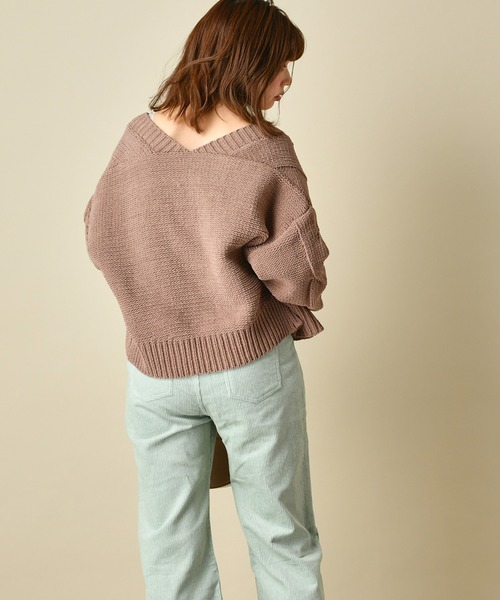 natural couture(ナチュラルクチュール)の「マットモールヤーンケーブルカーディガン(カーディガン/ボレロ・レディース・ベージュ/アイボリー/ミント/モカ/ラベンダー・FREE)」の13枚目の写真