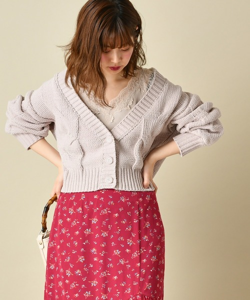 natural couture(ナチュラルクチュール)の「マットモールヤーンケーブルカーディガン(カーディガン/ボレロ・レディース・ベージュ/アイボリー/ミント/モカ/ラベンダー・FREE)」の16枚目の写真