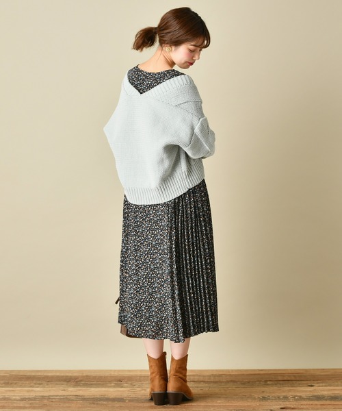 natural couture(ナチュラルクチュール)の「マットモールヤーンケーブルカーディガン(カーディガン/ボレロ・レディース・ベージュ/アイボリー/ミント/モカ/ラベンダー・FREE)」の17枚目の写真