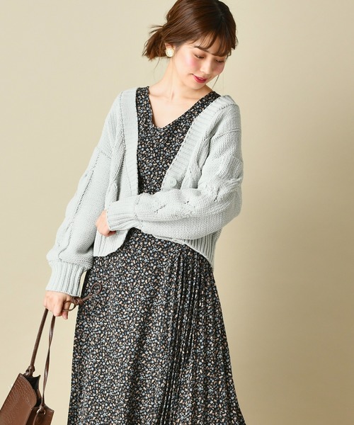 natural couture(ナチュラルクチュール)の「マットモールヤーンケーブルカーディガン(カーディガン/ボレロ・レディース・ベージュ/アイボリー/ミント/モカ/ラベンダー・FREE)」の18枚目の写真