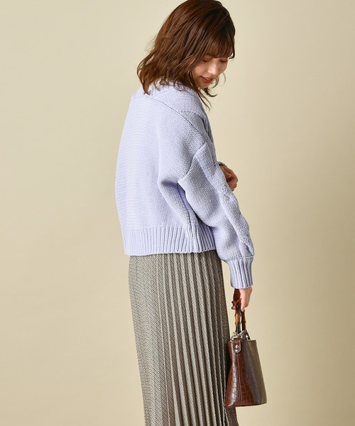 natural couture(ナチュラルクチュール)の「マットモールヤーンケーブルカーディガン(カーディガン/ボレロ・レディース・ベージュ/アイボリー/ミント/モカ/ラベンダー・FREE)」の21枚目の写真