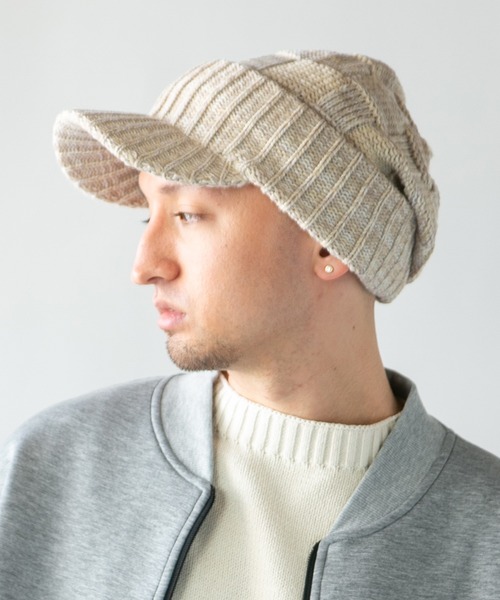 14+（イチヨンプラス）の「つば付きニット帽（ニットキャップ/ビーニー・メンズ・チャコールグレー/ブラック/ベージュ/ネイビー/グレー/オフホワイト/ワインレッド/ホワイト系その他/ブラック系その他/ピンク系その他/ブルー系その他/グレー系その他/ベージュ系その他/グレー系その他2/ホワイト系その他2/ピンク系その他4/ブルー系その他3/ブラック系その他2/ピンク系その他3/ブルー系その他2/グレー系その他5/グレー系その他4/グレー系その他6/ベージュ系その他2/ブラック系その他3/ホワイト系その他3/グレー系その他3/ベージュ系その他3/ピンク系その他2・FREE/LARGE）」の3枚目の写真