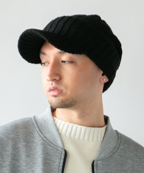 14+（イチヨンプラス）の「つば付きニット帽（ニットキャップ/ビーニー・メンズ・チャコールグレー/ブラック/ベージュ/ネイビー/グレー/オフホワイト/ワインレッド/ホワイト系その他/ブラック系その他/ピンク系その他/ブルー系その他/グレー系その他/ベージュ系その他/グレー系その他2/ホワイト系その他2/ピンク系その他4/ブルー系その他3/ブラック系その他2/ピンク系その他3/ブルー系その他2/グレー系その他5/グレー系その他4/グレー系その他6/ベージュ系その他2/ブラック系その他3/ホワイト系その他3/グレー系その他3/ベージュ系その他3/ピンク系その他2・FREE/LARGE）」の8枚目の写真