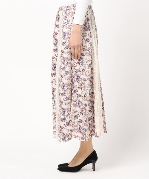 axes femme(アクシーズファム)の「花柄×レーススカート(スカート・レディース・ピンク/キナリ/ブラック・MEDIUM)」の4枚目の写真