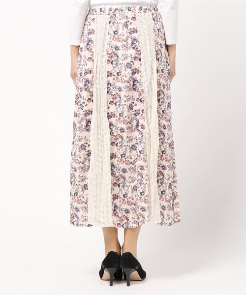 axes femme(アクシーズファム)の「花柄×レーススカート(スカート・レディース・ピンク/キナリ/ブラック・MEDIUM)」の5枚目の写真