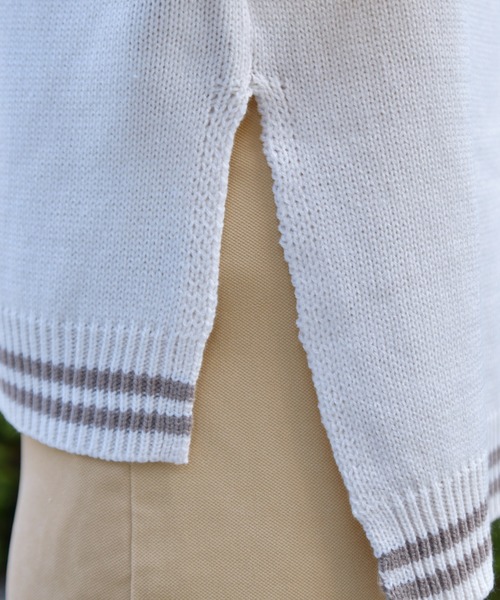 PairPair(ペアペア)の「ショート丈チルデンニットベスト(ベスト・レディース・モカ/アイボリー・FREE)」の13枚目の写真