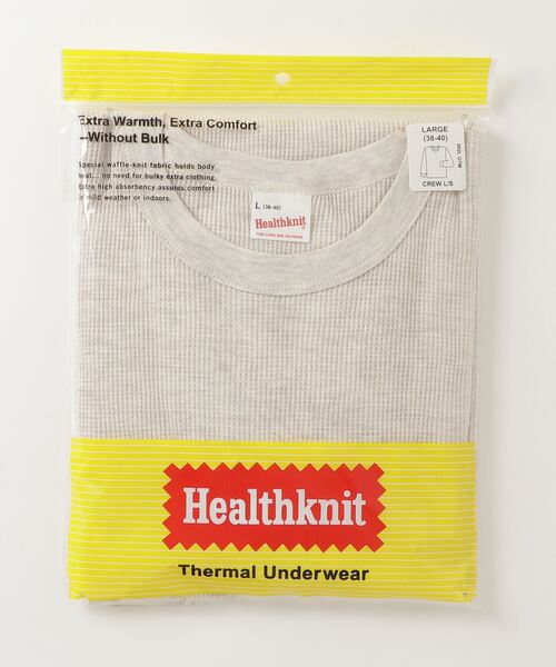 Healthknit（ヘルスニット）の「【Healthknit】クルーネックワッフル長袖パックTEEシャツ サーマル長袖パックTシャツ 602L（Tシャツ/カットソー・メンズ・ブラック/グレー/ホワイト/ブラック系その他2/グレー系その他2/オートミール/レッド系その他/ネイビー×ホワイト/ブラウン/グリーン・L/M/XL）」の7枚目の写真