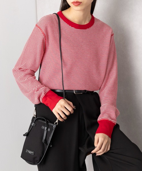 Healthknit（ヘルスニット）の「【Healthknit】クルーネックワッフル長袖パックTEEシャツ サーマル長袖パックTシャツ 602L（Tシャツ/カットソー・メンズ・ブラック/グレー/ホワイト/ブラック系その他2/グレー系その他2/オートミール/レッド系その他/ネイビー×ホワイト/ブラウン/グリーン・L/M/XL）」の10枚目の写真