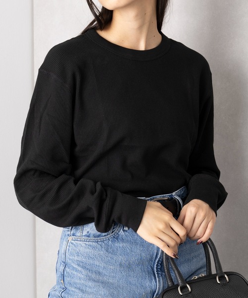 Healthknit（ヘルスニット）の「【Healthknit】クルーネックワッフル長袖パックTEEシャツ サーマル長袖パックTシャツ 602L（Tシャツ/カットソー・メンズ・ブラック/グレー/ホワイト/ブラック系その他2/グレー系その他2/オートミール/レッド系その他/ネイビー×ホワイト/ブラウン/グリーン・L/M/XL）」の11枚目の写真