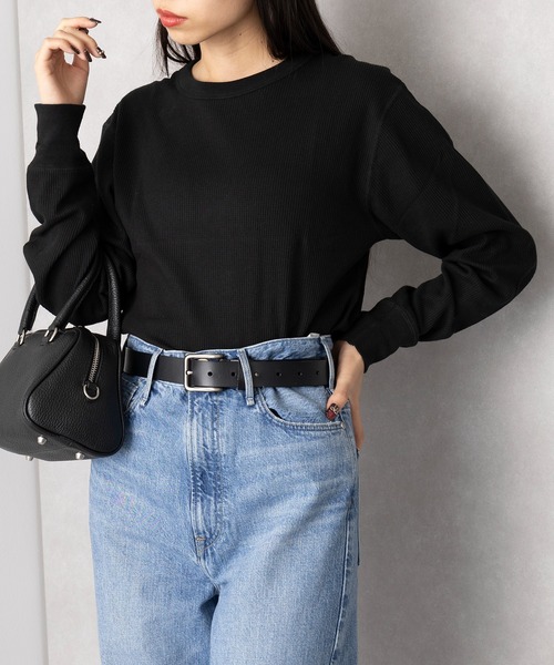 Healthknit（ヘルスニット）の「【Healthknit】クルーネックワッフル長袖パックTEEシャツ サーマル長袖パックTシャツ 602L（Tシャツ/カットソー・メンズ・ブラック/グレー/ホワイト/ブラック系その他2/グレー系その他2/オートミール/レッド系その他/ネイビー×ホワイト/ブラウン/グリーン・L/M/XL）」の13枚目の写真