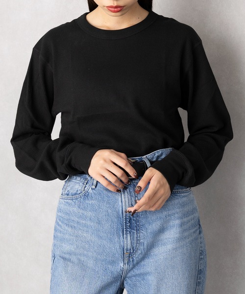 Healthknit（ヘルスニット）の「【Healthknit】クルーネックワッフル長袖パックTEEシャツ サーマル長袖パックTシャツ 602L（Tシャツ/カットソー・メンズ・ブラック/グレー/ホワイト/ブラック系その他2/グレー系その他2/オートミール/レッド系その他/ネイビー×ホワイト/ブラウン/グリーン・L/M/XL）」の14枚目の写真