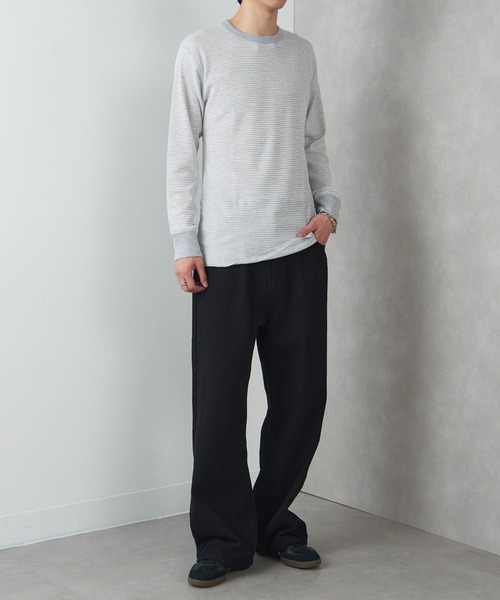 セール】【Healthknit】クルーネックワッフル長袖パックTEEシャツ
