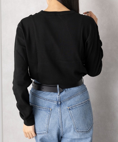 Healthknit（ヘルスニット）の「【Healthknit】クルーネックワッフル長袖パックTEEシャツ サーマル長袖パックTシャツ 602L（Tシャツ/カットソー・メンズ・ブラック/グレー/ホワイト/ブラック系その他2/グレー系その他2/オートミール/レッド系その他/ネイビー×ホワイト/ブラウン/グリーン・L/M/XL）」の16枚目の写真