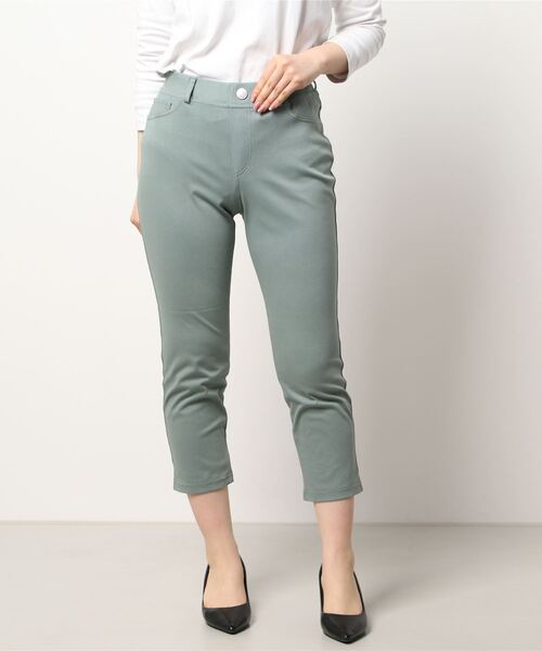 恵泉 BELLUNA PLUS パンツ 美ストレッチ素材アンクル丈レギンスパンツ