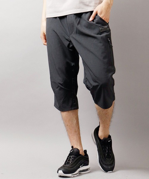 HANES（ヘインズ）の「Hanes ストレッチ ポリエステル杢 シャーリング クロップドパンツ（その他パンツ・メンズ・チャコールグレー/ネイビー/グレー/ベージュ/カーキ・LL/M/L）」の2枚目の写真