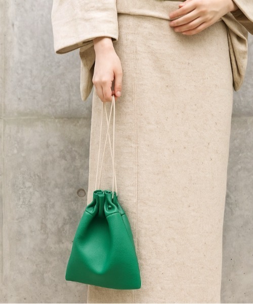 セール】MONTH ITALY LEATHER 2WAY 巾着 ショルダー（ショルダーバッグ