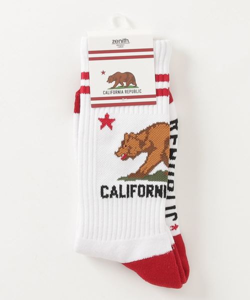ZENITH(ゼニス)の「【ZENITH】CALIFORNIA GRIZZLY SOCKS(ソックス/靴下・メンズ・ホワイト/ブラック/ネイビー/グレー/レッド/イエロー/オレンジ・FREE)」の8枚目の写真