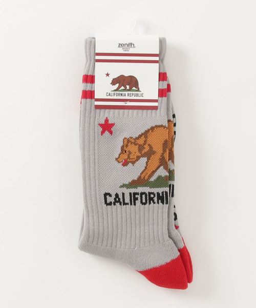 ZENITH(ゼニス)の「【ZENITH】CALIFORNIA GRIZZLY SOCKS(ソックス/靴下・メンズ・ホワイト/ブラック/ネイビー/グレー/レッド/イエロー/オレンジ・FREE)」の10枚目の写真