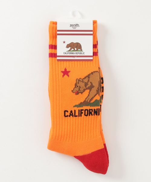 ZENITH(ゼニス)の「【ZENITH】CALIFORNIA GRIZZLY SOCKS(ソックス/靴下・メンズ・ホワイト/ブラック/ネイビー/グレー/レッド/イエロー/オレンジ・FREE)」の14枚目の写真