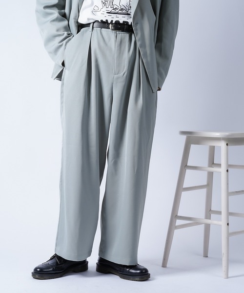 kutir(クティール)の「1タックストレートパンツ setup(その他パンツ・メンズ・チャコールグレー/ライトブルー/ブラウン・SMALL/MEDIUM/LARGE)」の1枚目の写真