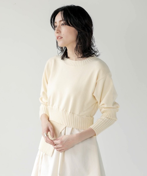 Bou Jeloud:シャツドッキングニットチュニック Bou Jeloud（ブージュルード）の「シャツドッキングニットチュニック